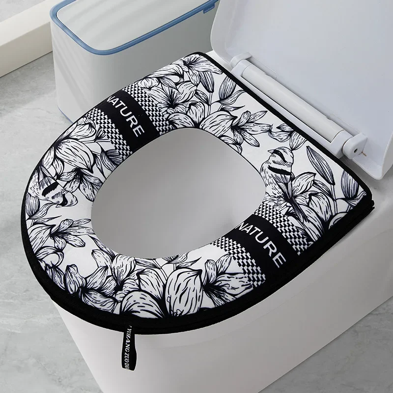 Zara Home Bathroom - ฝารองนั่งชักโครกแบบหนา 1 ชิ้น พร้อมซิป ลายการ์ตูน กันน้ำ