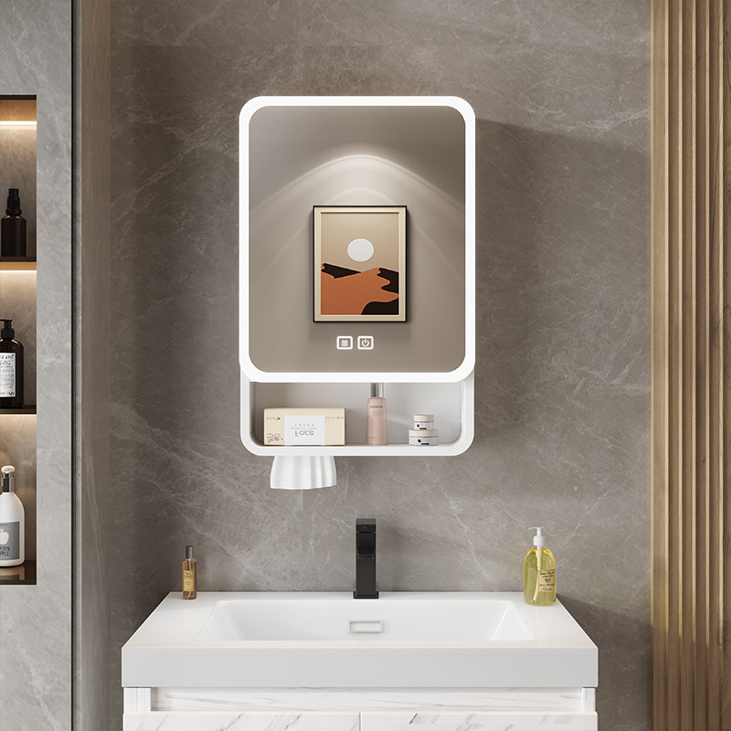 Bathroom Cabinet Mirror - ออแกไนเซอร์ กระจก ตู้ห้องน้ำ ชั้นวางของ กระดาษตกแต่ง ตู้เก็บผลิตภัณฑ์ดูแลผิว