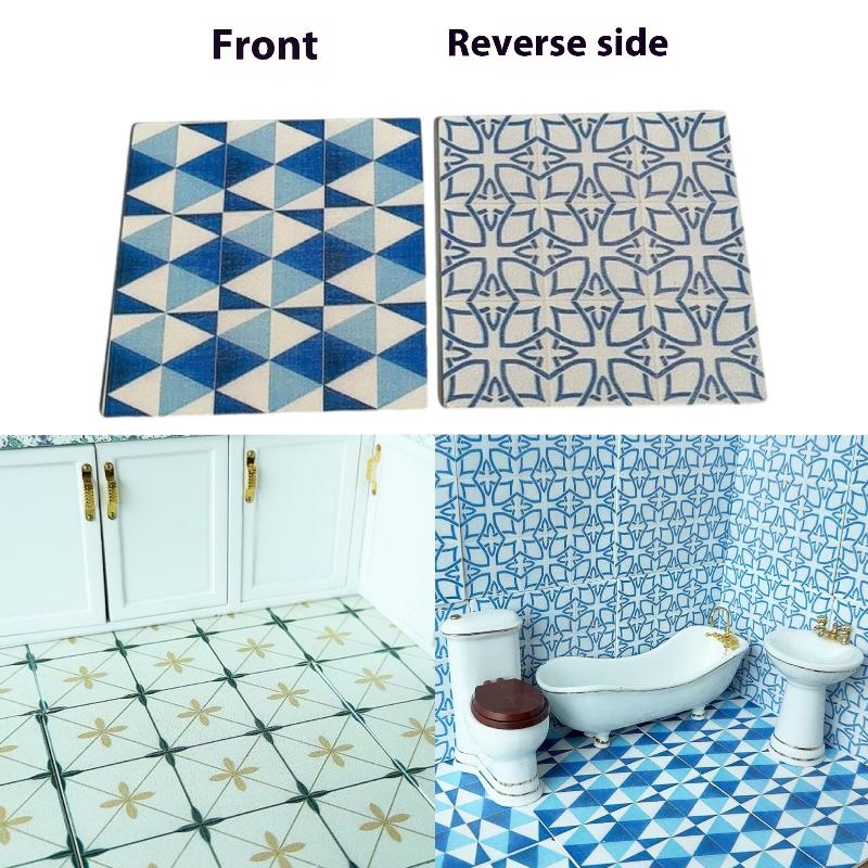 Zara Home Bathroom Accessories - 1 ชิ้น 1:12 โมเดลพื้นไม้สี่เหลี่ยมจตุรัสขนาดจิ๋วสำหรับบ้านตุ๊กตา ของตกแต่งห้องน้ำ ห้องนั่งเล่น
