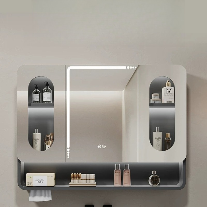 Bathroom Cabinet Mirror - กระจกห้องน้ำแบบมีไฟ LED ด้านหลัง พร้อมเซ็นเซอร์สัมผัส ป้องกันฝ้า ปรับความสว่างได้