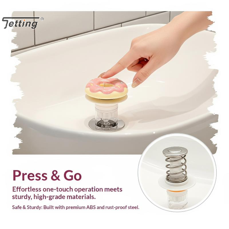 Home Hardware Bathroom Sinks - จุกปิดท่อระบายน้ำเซรามิกรูปโดนัทสุดน่ารัก สำหรับอ่างล้างหน้า อ่างล้างมือ ฝาปิดท่อระบายน้ำในห้องน้ำ อุปกรณ์ตกแต่งบ้าน อุปกรณ์ปิดท่อระบายน้ำ