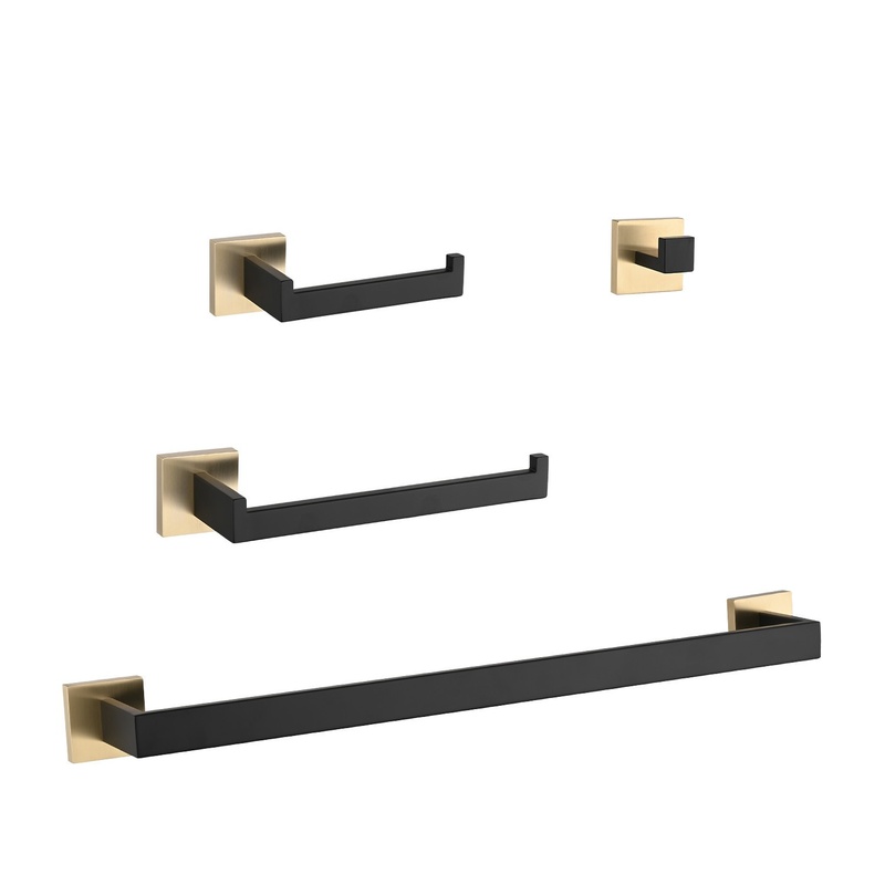 Home Hardware Bathroom Sinks - ชุดอุปกรณ์ห้องน้ำ 4 ชิ้น, อุปกรณ์ติดผนังแบบทันสมัย, สแตนเลสกันสนิม, ติดตั้งง่าย,