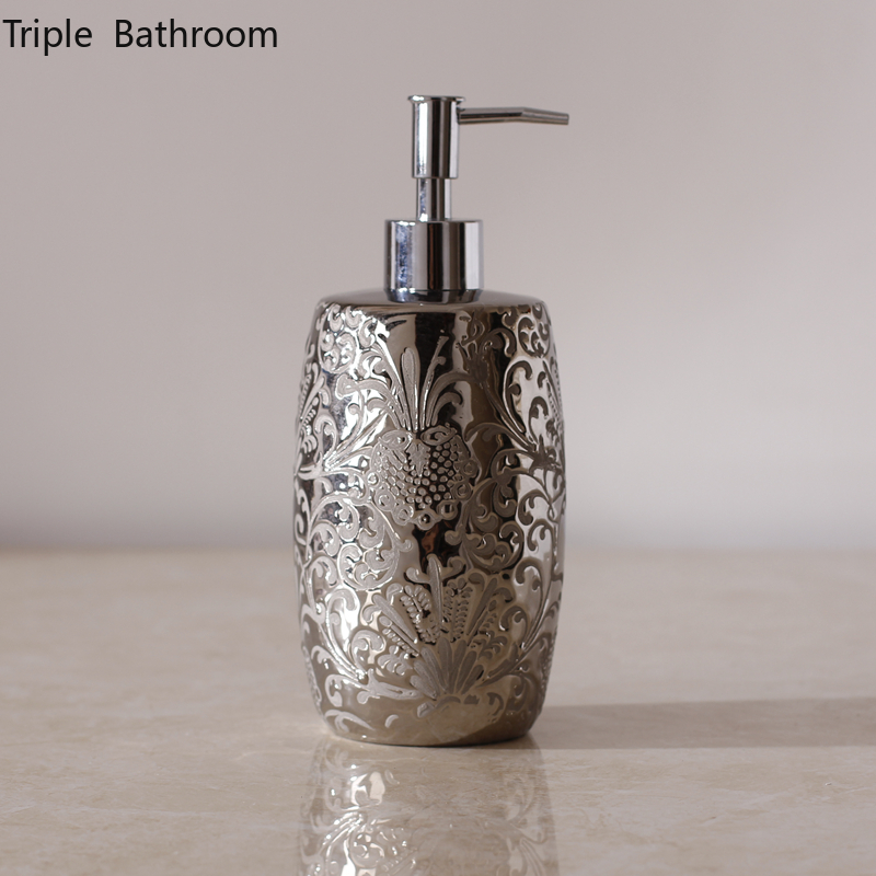 Zara Home Bathroom - เงินเซรามิคขวดแชมพูอุปกรณ์ห้องน้ำเจลอาบน้ำคอนเทนเนอร์สายรัดข้อมือ Dispenser สบู่ Dispenser