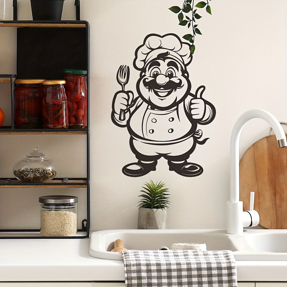 Home Bathroom Tiles Design - ดีไซน์เชฟแสนสนุกพร้อมท่าทางยกนิ้วโป้ง เหมาะสำหรับตกแต่งผนังในห้องพัก ห้องนอน ห้องนั่งเล่น และห้องน้ำ