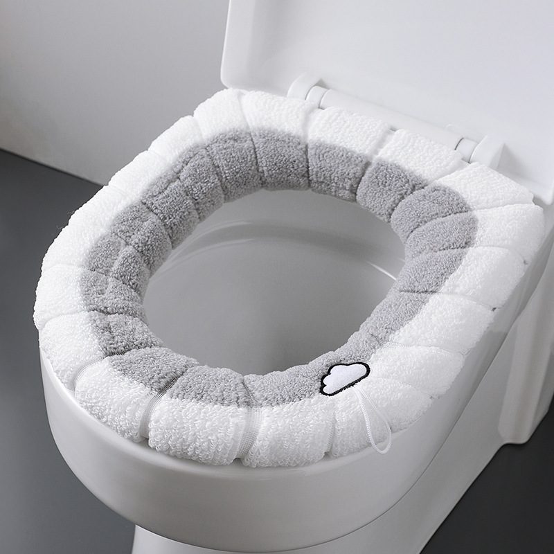 Zara Home Bathroom - ฤดูหนาว WARM Toilet ฝาครอบที่นั่งห้องน้ํา Pad เบาะจับหนานุ่มล้างทําความสะอาดได้