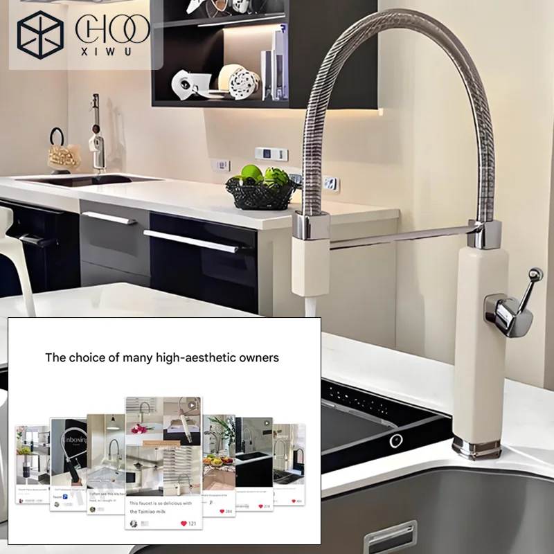 Home Hardware Bathroom Sinks - ก๊อกน้ำอ่างล้างหน้าสำหรับตกแต่งบ้าน อุปกรณ์ในห้องน้ำ ก๊อกน้ำอ่างล้างจานในครัว สไตล์โมเดิร์นมินิมอล