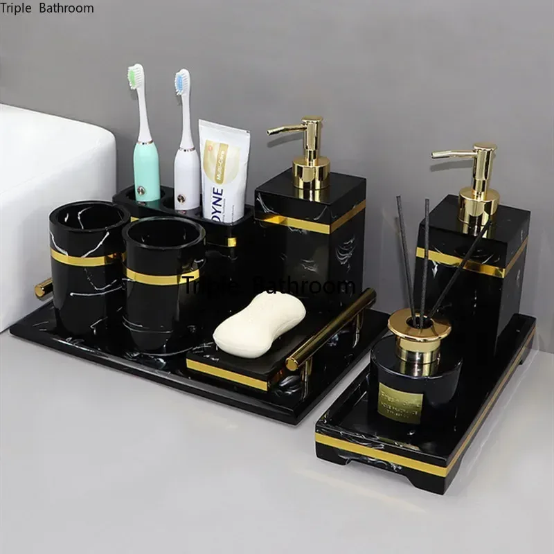 Zara Home Bathroom - ที่วางสบู่เรซิ่นสำหรับห้องน้ำ สไตล์หรูหรา 1 ชิ้น ที่วางแปรงสีฟัน แก้วน้ำ