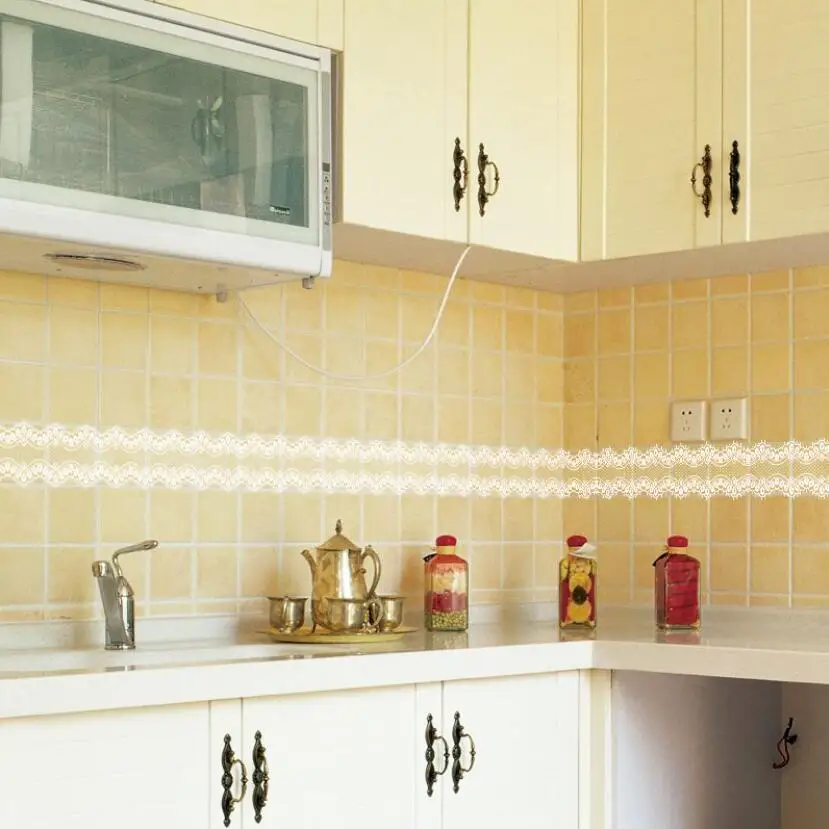 Home Bathroom Tiles Design - สติ๊กเกอร์ติดผนังลายลูกไม้หวานๆ สำหรับตกแต่งขอบกระเบื้องห้องครัว ขอบหน้าต่าง ขอบประตู ตกแต่งบ้าน ห้องน้ำ