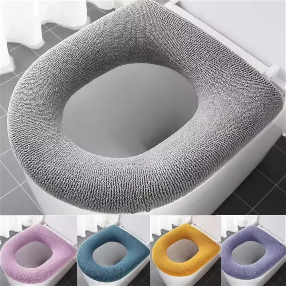 Zara Home Bathroom - แผ่นรองนั่งชักโครกแบบถัก 1 ชิ้น สำหรับฤดูหนาว อุ่นสบาย ซักได้