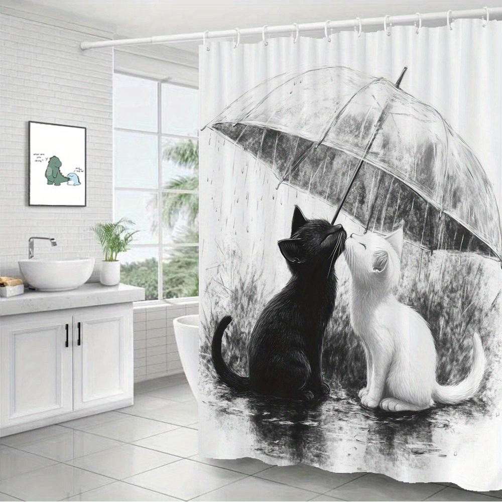 ม่านกั้นอาบน้ำกันน้ำ ลายแมว ลู - Home Bathroom Tiles Design บทวิจารณ์และราคา