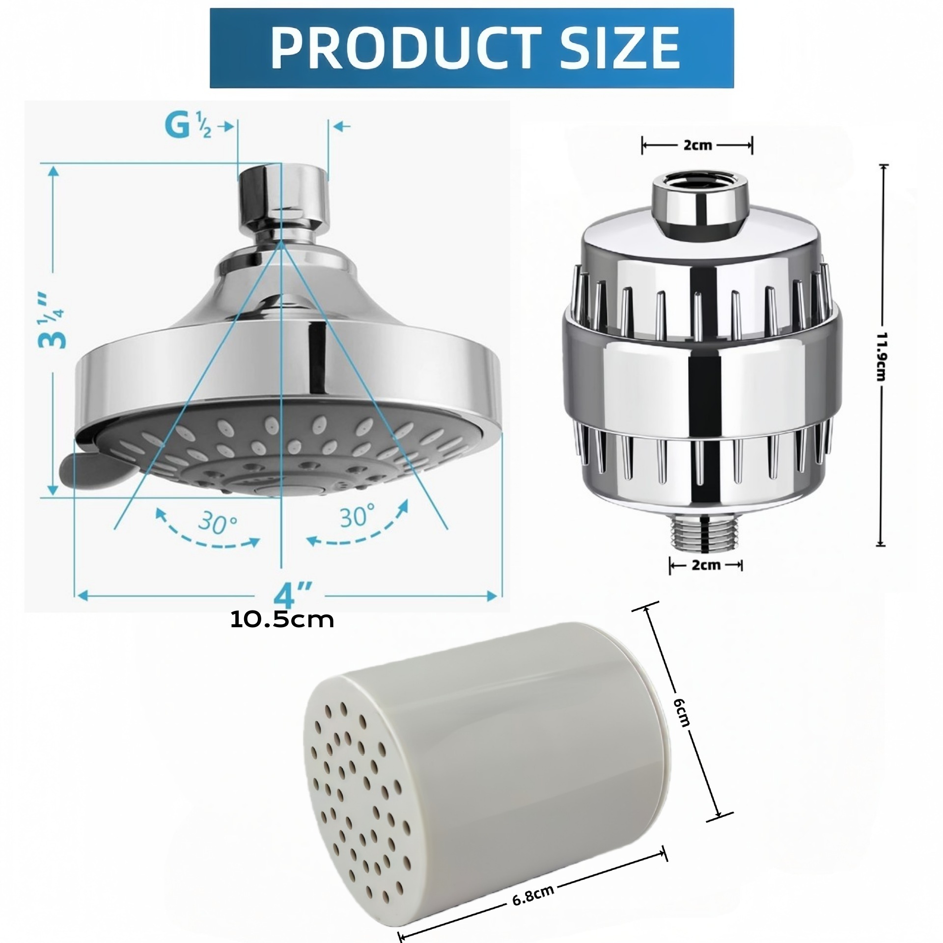 ไส้กรองน้ำแบบหลายชั้น 15/20/25 - Home Bathroom Water Filter บทวิจารณ์และราคา
