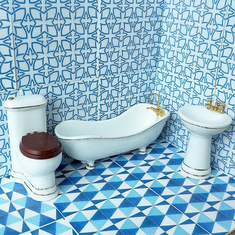 1 ชิ้น 1:12 โมเดลพื้นไม้สี่เหล - Zara Home Bathroom Accessories บทวิจารณ์และราคา