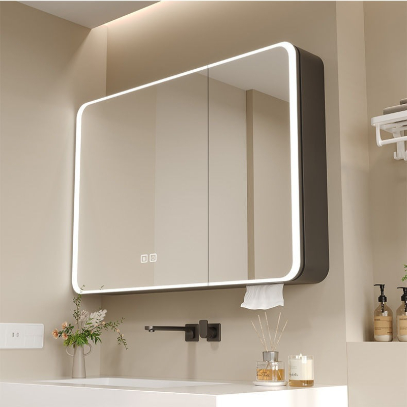 ตู้กระจกห้องน้ำ LED อะลูมิเนีย - Bathroom Cabinet Mirror บทวิจารณ์และราคา