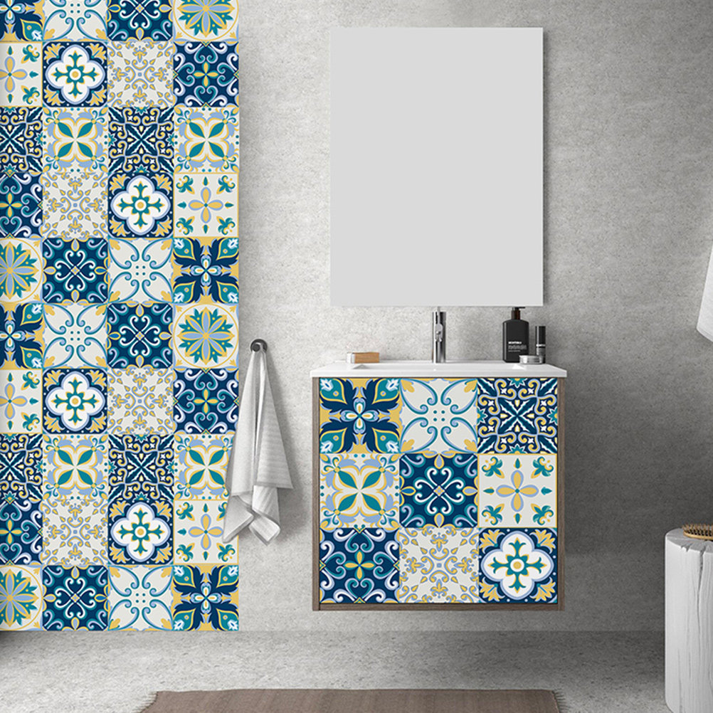 สติ๊กเกอร์ติดกระเบื้อง PVC แบบ - Home Bathroom Tiles Design บทวิจารณ์และราคา