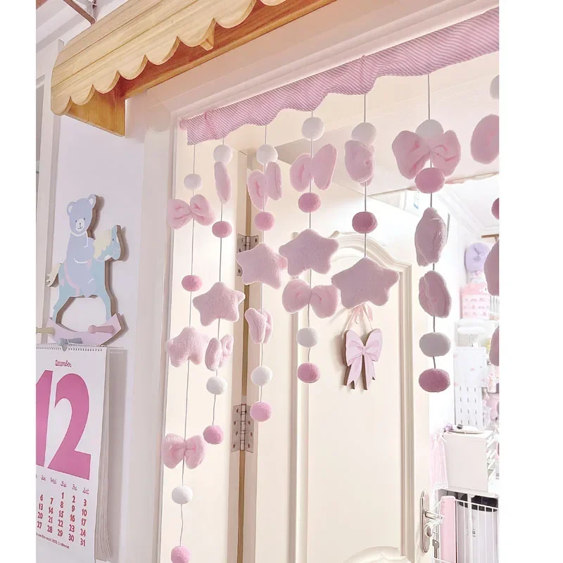 สีชมพูน่ารักโบว์ผ้าม่านสั้นด้า - Home Bathroom Products บทวิจารณ์และราคา