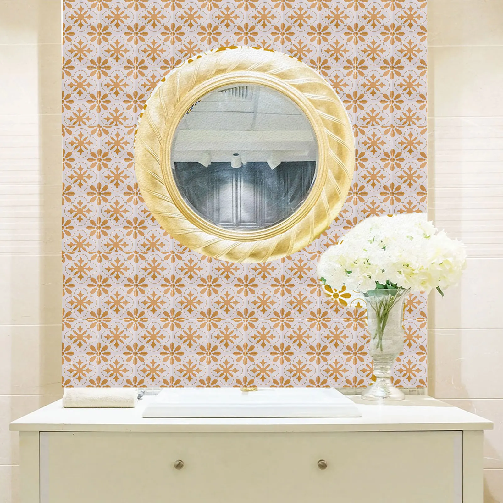 สติ๊กเกอร์กระเบื้องโมเสค 3 มิต - Home Bathroom Tiles Design บทวิจารณ์และราคา
