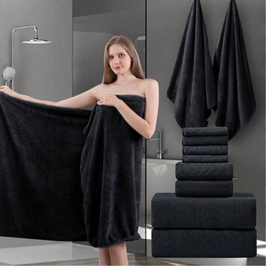ชุดผ้าขนหนูอาบน้ำขนาดใหญ่พิเศษ - Home Bathroom Set บทวิจารณ์และราคา