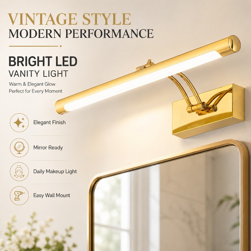 ไฟกระจกแต่งหน้า LED วินเทจ ขนา - Bathroom Cabinet Mirror บทวิจารณ์และราคา