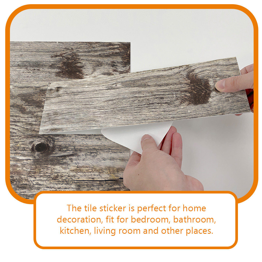 สติกเกอร์ติดผนังลายไม้กันน้ำ 9 - Home Bathroom Tiles Design บทวิจารณ์และราคา