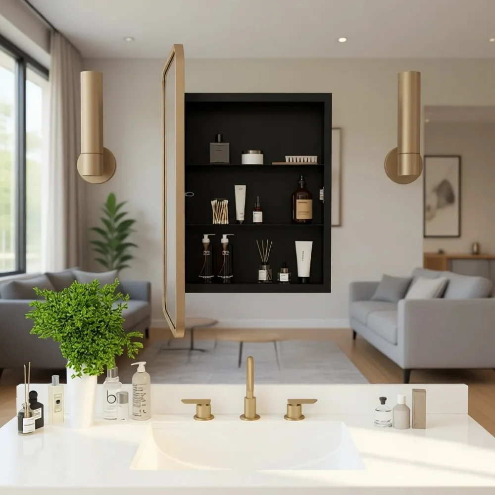 ตู้ยาแบบฝังขนาด 16x24 นิ้ว พร้ - Bathroom Cabinet Mirror บทวิจารณ์และราคา