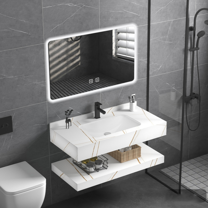 ตู้ห้องน้ำแบบแขวนผนังสองชั้น ท - Home Living Bathroom Vanity บทวิจารณ์และราคา