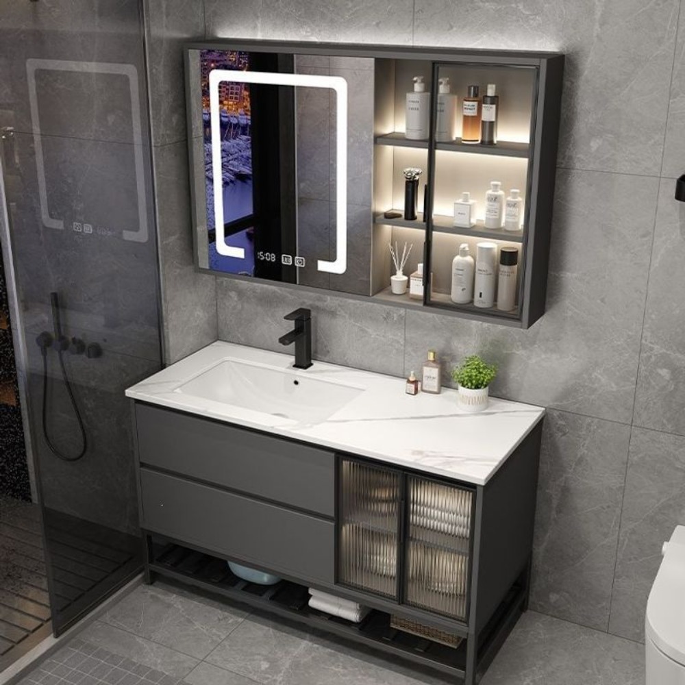 ตู้ห้องน้ำหินอ่อนหรูหราแบบเรีย - Bathroom Cabinet Mirror บทวิจารณ์และราคา