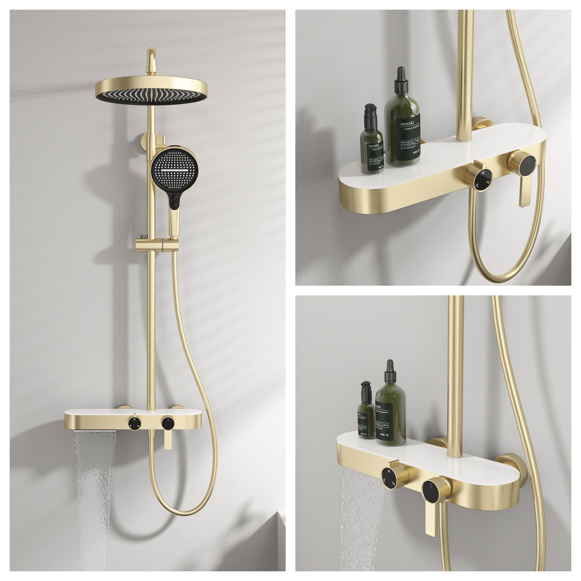 ชุดฝักบัวสีเทากันเมทัลสำหรับใช - Home Bathroom Set บทวิจารณ์และราคา