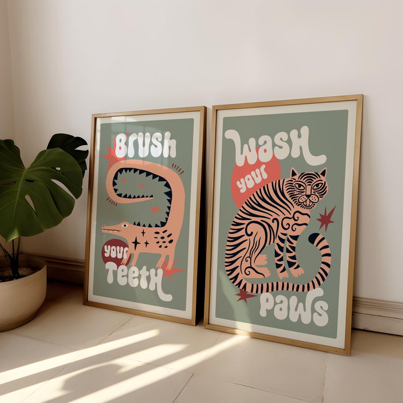 ภาพพิมพ์บนผ้าใบลายเสือล้างเท้า - Home Bathroom Set บทวิจารณ์และราคา